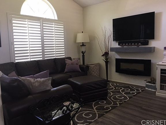 Living Room with electric fireplace