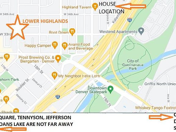 Location, location, location. This is one of the most demanded areas in Denver. Million dollar homes all around you. Walk anywhere or take public transportation / light rail. 2 bed / 2 bath apartments in the area are $3000+.