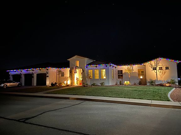 exterior with evening lights
