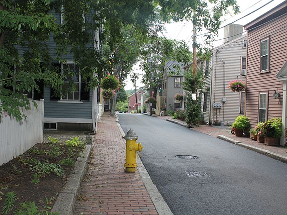 Looking down River Street
