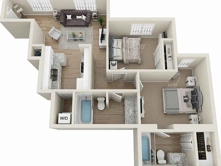 Theater Street | B2 2x2 Floor Plan Theater Street | B2 2x2 Floor Plan