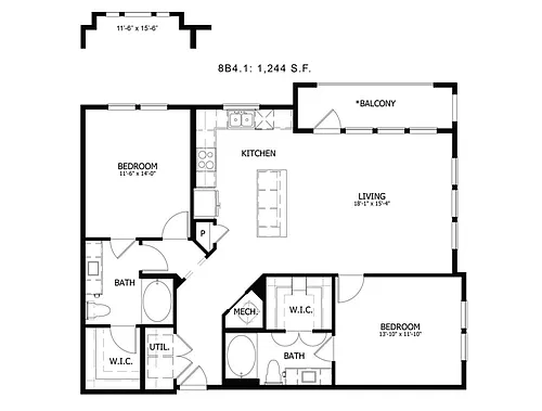 Floor plan Stag's Leap 8B4