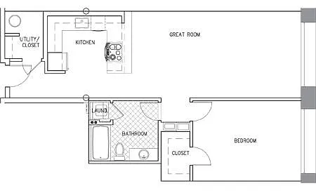 Floor plan 1 Bed 1 Bath