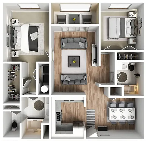 Floor plan 2 X 2 B