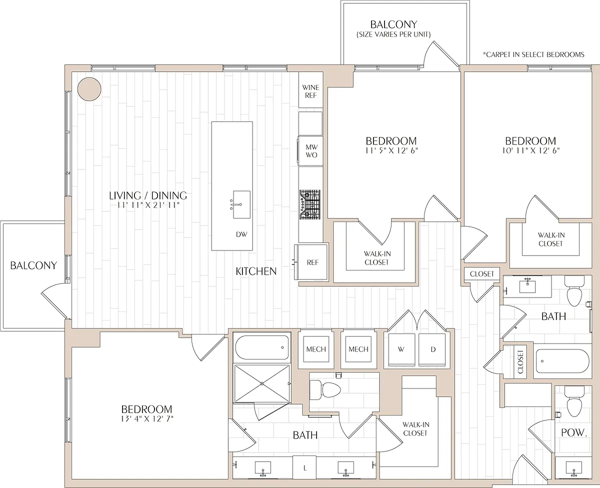 Floor plan 3 Bed/2.5 Bath-C02a