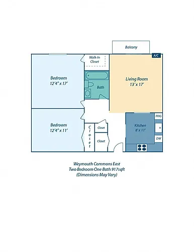 Floor plan Two Bedroom Audubon