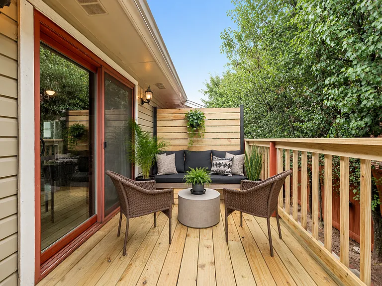 Second Floor Private Patio (Decor pictured is a concept mockup)