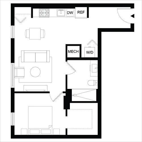 Floor plan A3 - Furnished