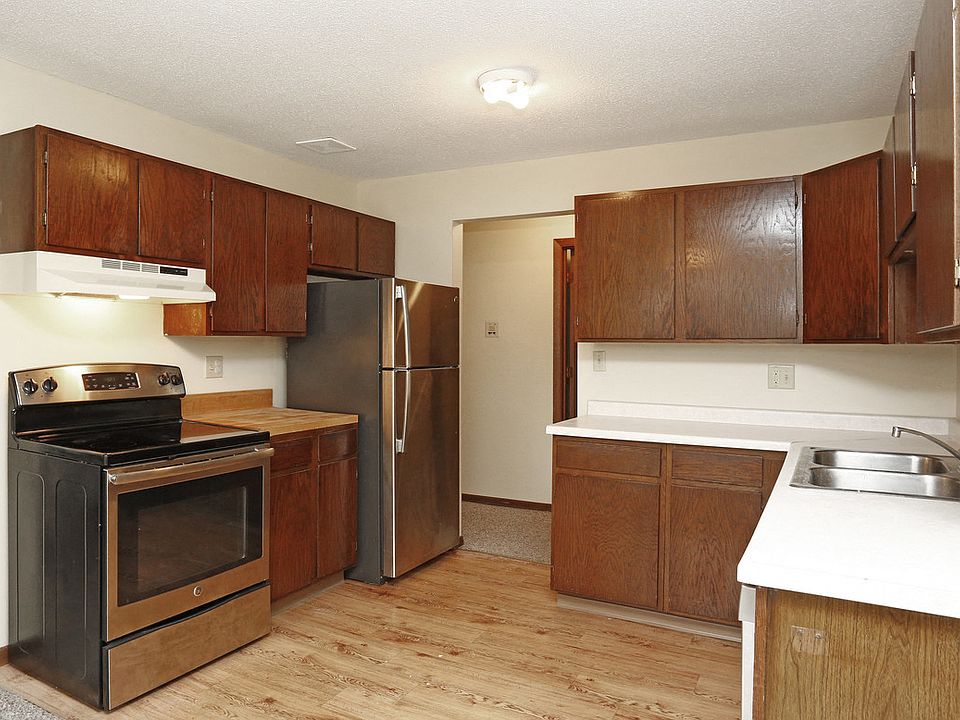 Beautiful hardwood floors grace the kitchens at Sunrise Court Apartments.