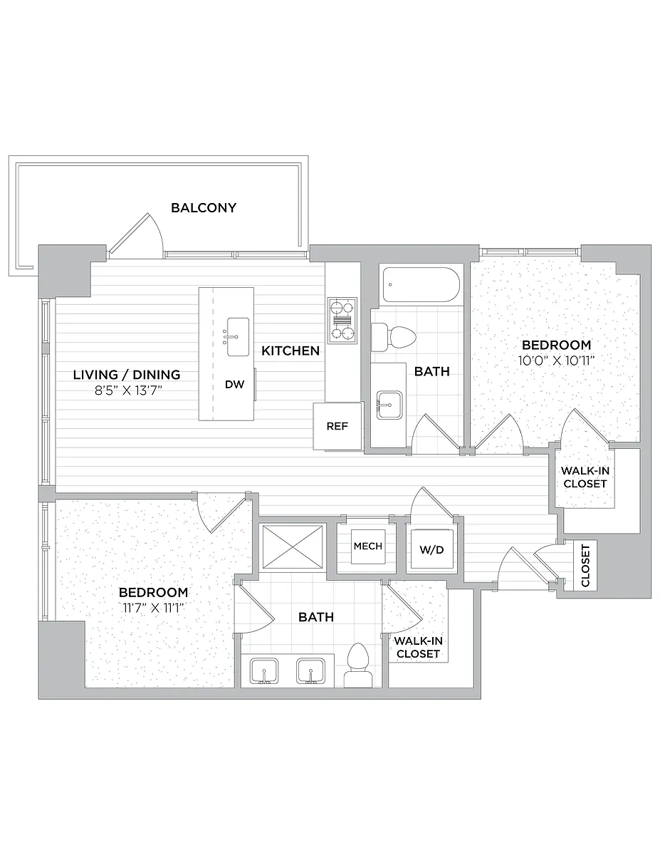 Floor plan 2 Bed/2 Bath-C1