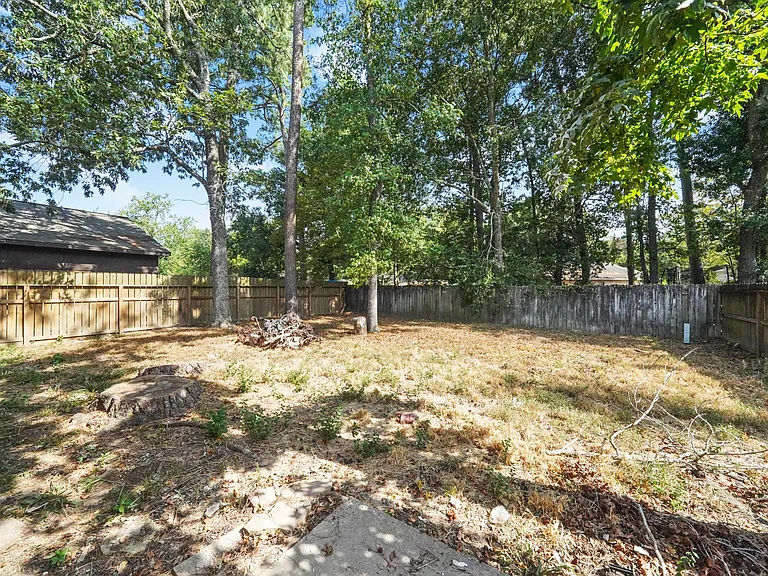 fenced backyard