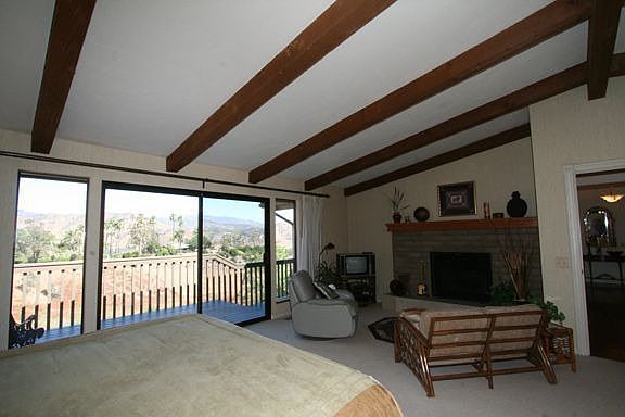 Master with fireplace and Views