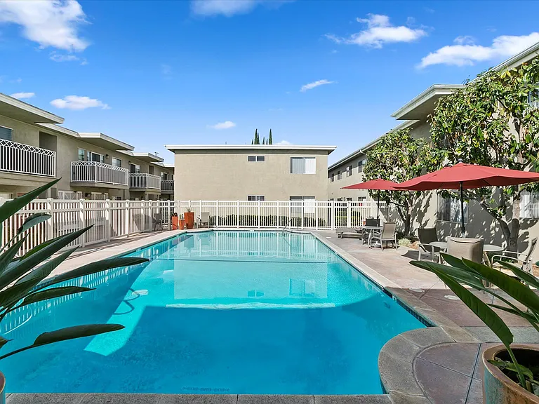 Beautiful on-site pool area designed for lounging and leisure