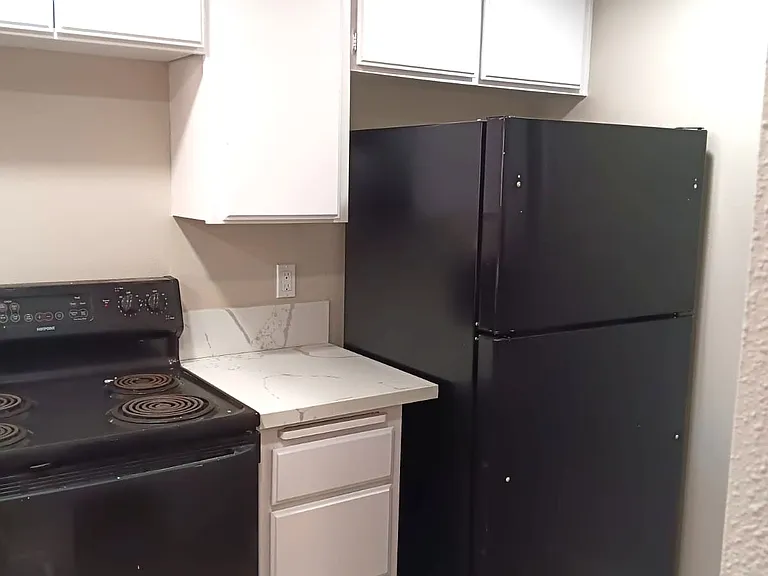 New refrigerator and recent stove oven.