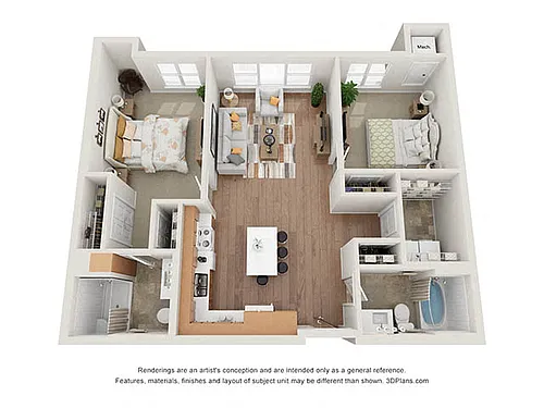 Floor plan Two Bedroom - E
