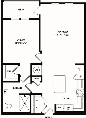 Floor plan A3 - 1X1