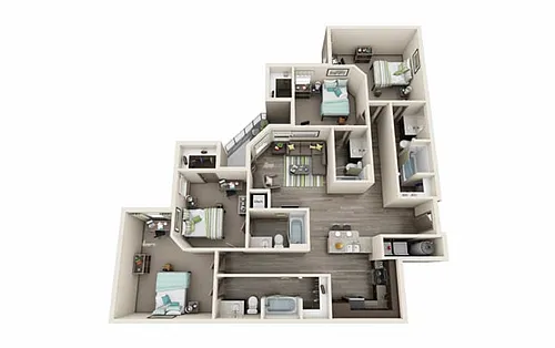 Floor plan 4x4 Corner Premium