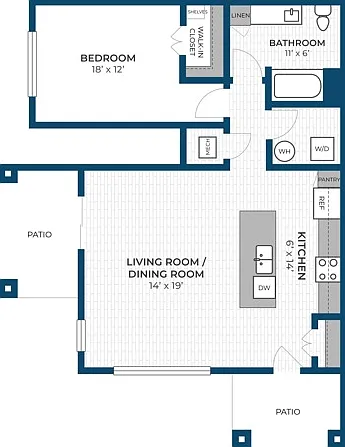 Floor Plan 1D | Seasons at Grafton | Apartments in Grafton, WI Floor Plan 1D | Seasons at Grafton | Apartments in Grafton, WI