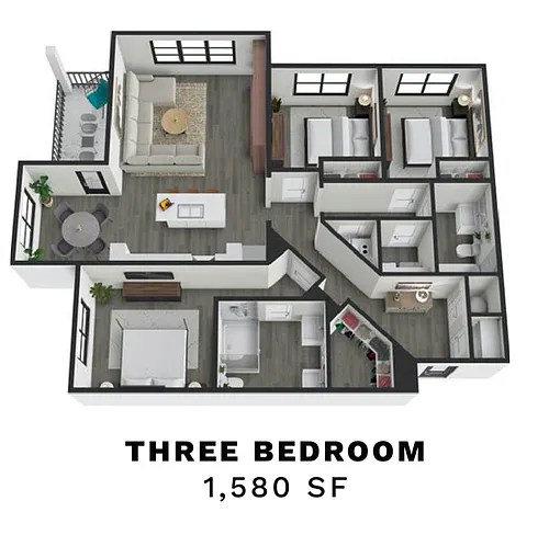 Floor plan 3 Bedroom Floorplan
