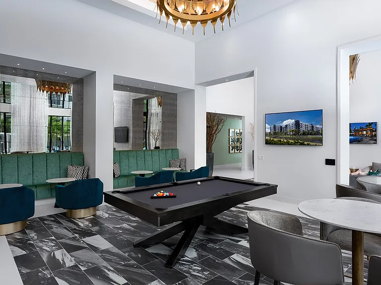 Challenge your friends to a game of billiards in our game lounge.