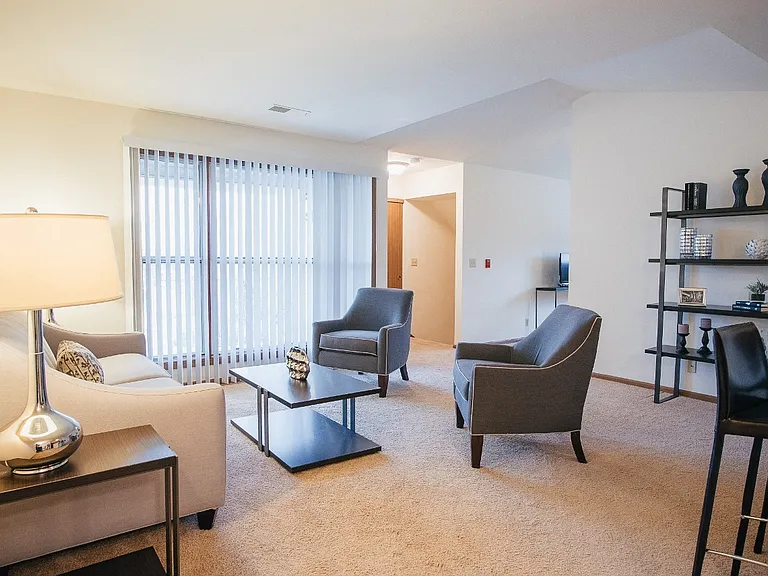 Living area and patio door