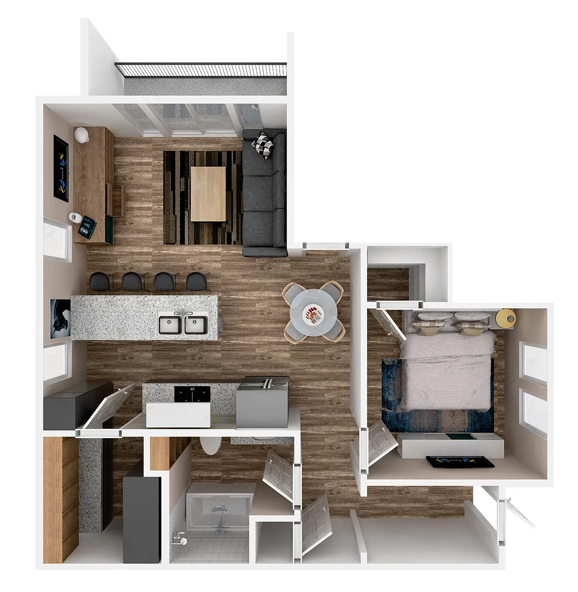 Floor plan 1-Bedroom / 1-Bath