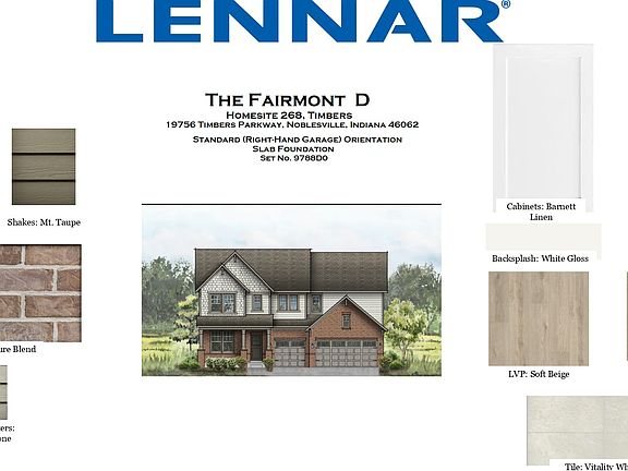 Timbers 268 Fairmont Color Board