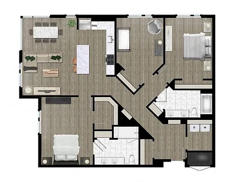 Floor plan Three Bedroom (3A)