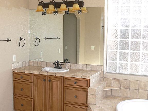 Travertine master bath