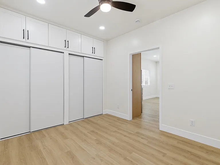 View from inside bedroom to door