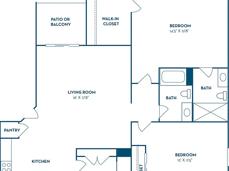 2 Bedroom | 2 Bath | 1110 SF 2 Bedroom | 2 Bath | 1110 SF