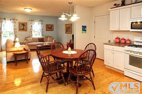 Kitchen/dining view into living room