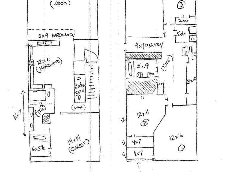 upstairs and downstairs layout measurements