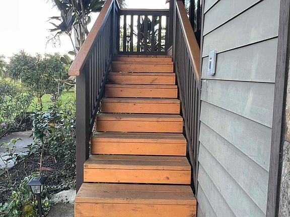 Outdoor stairs to access upstairs