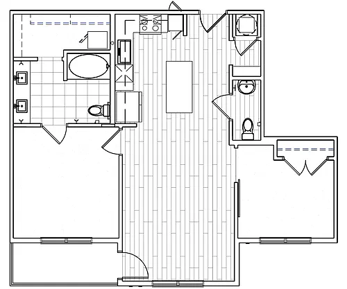 Floor plan 1x1.5 972 sqft w/den