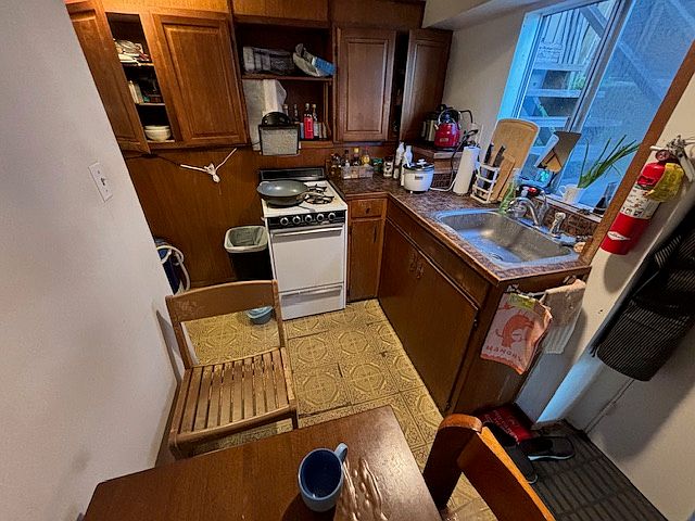 Small kitchen area with basics.