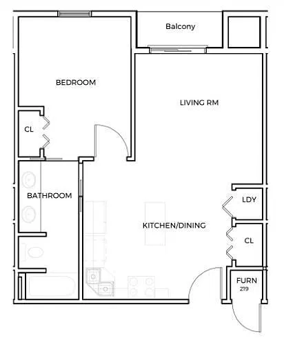 Floor plan 1BED / 1BA