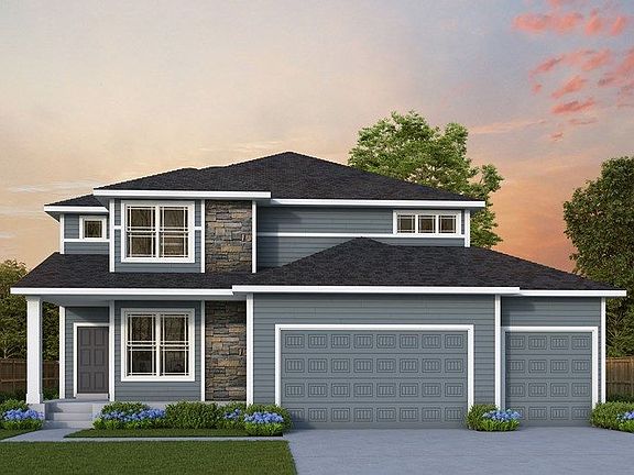 The Huron - A Exterior - 3 Car Garage