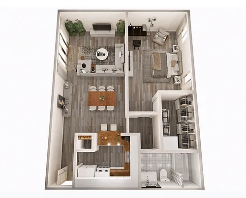 Floor plan 1 Bed 1 Bath