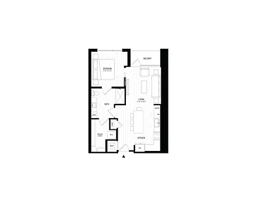 Floor plan 1 Bed/1 Bath-A3
