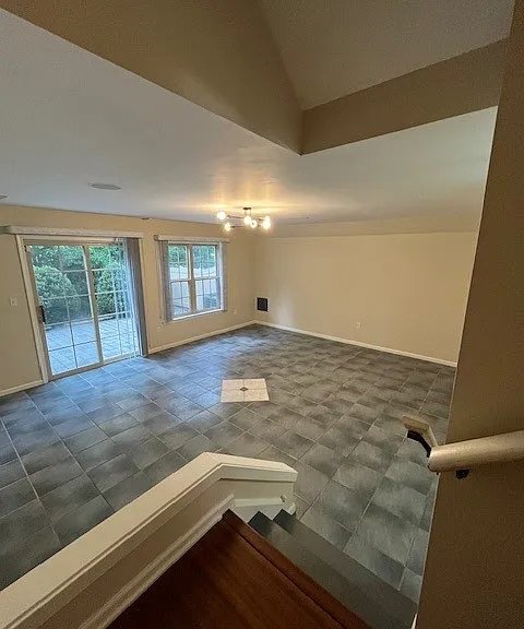 First floor Family Room with access to back paved patio
