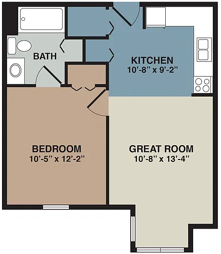 Floor plan 1A - 1 Bedroom Standard
