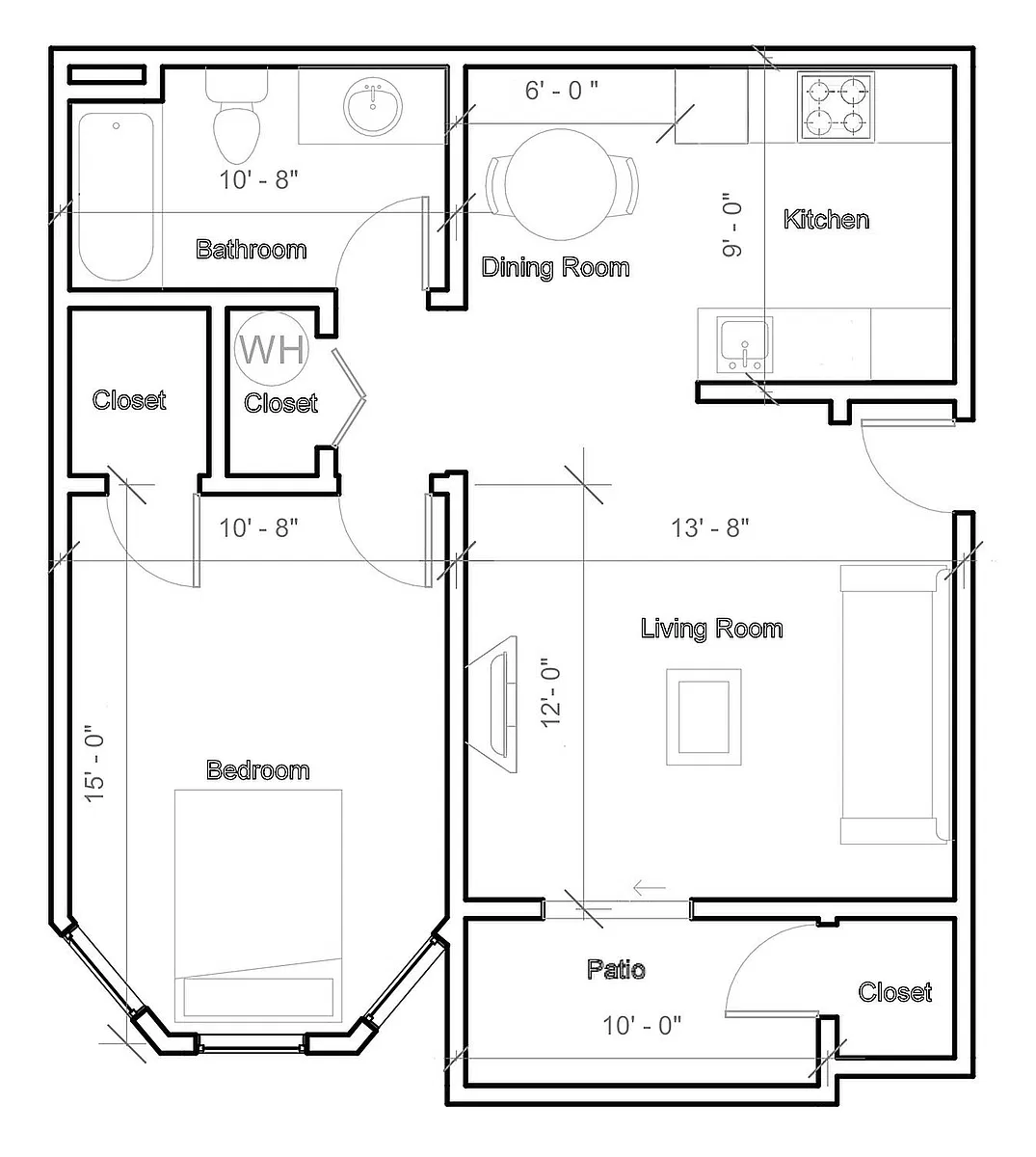 Floor plan Standard 1 Bedroom