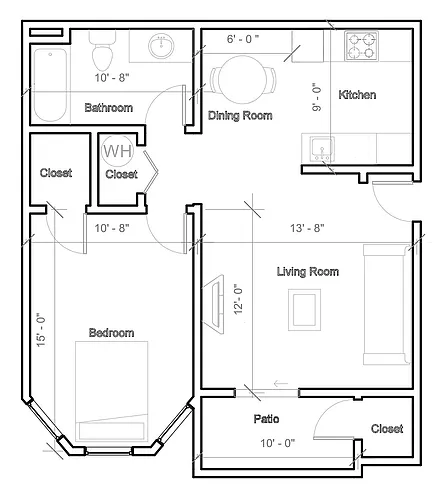 Floor plan Standard 1 Bedroom