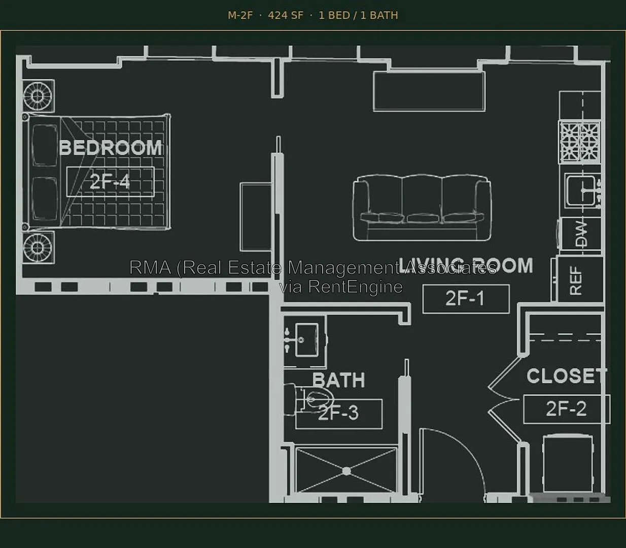 1 bed, 1.0 bath, 424 sqft, $1,100 — Photo 1