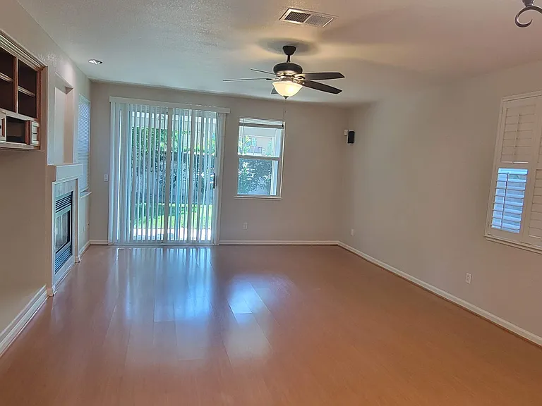 Family room with fireplace