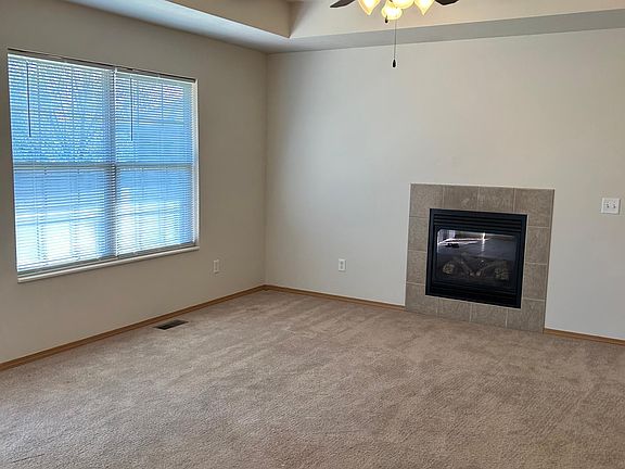 Living room with gas log fireplace