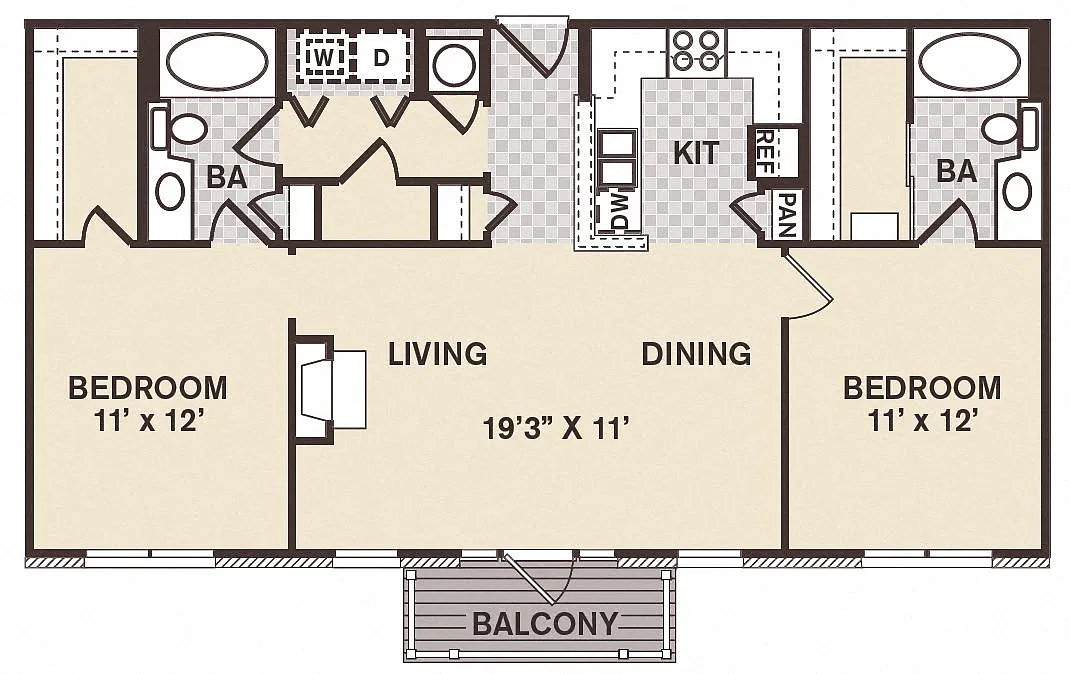 Floor plan 2B2B Society Hall -Renovated