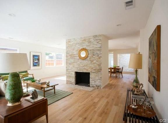 Living room facing Dining & Atrium