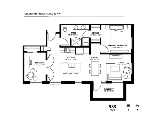 Floor plan Power House 1E-NW